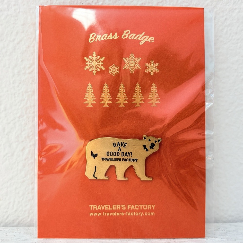 Traveler's Factory Brass Badge Bear Bear Notebook Accessory JAPAN